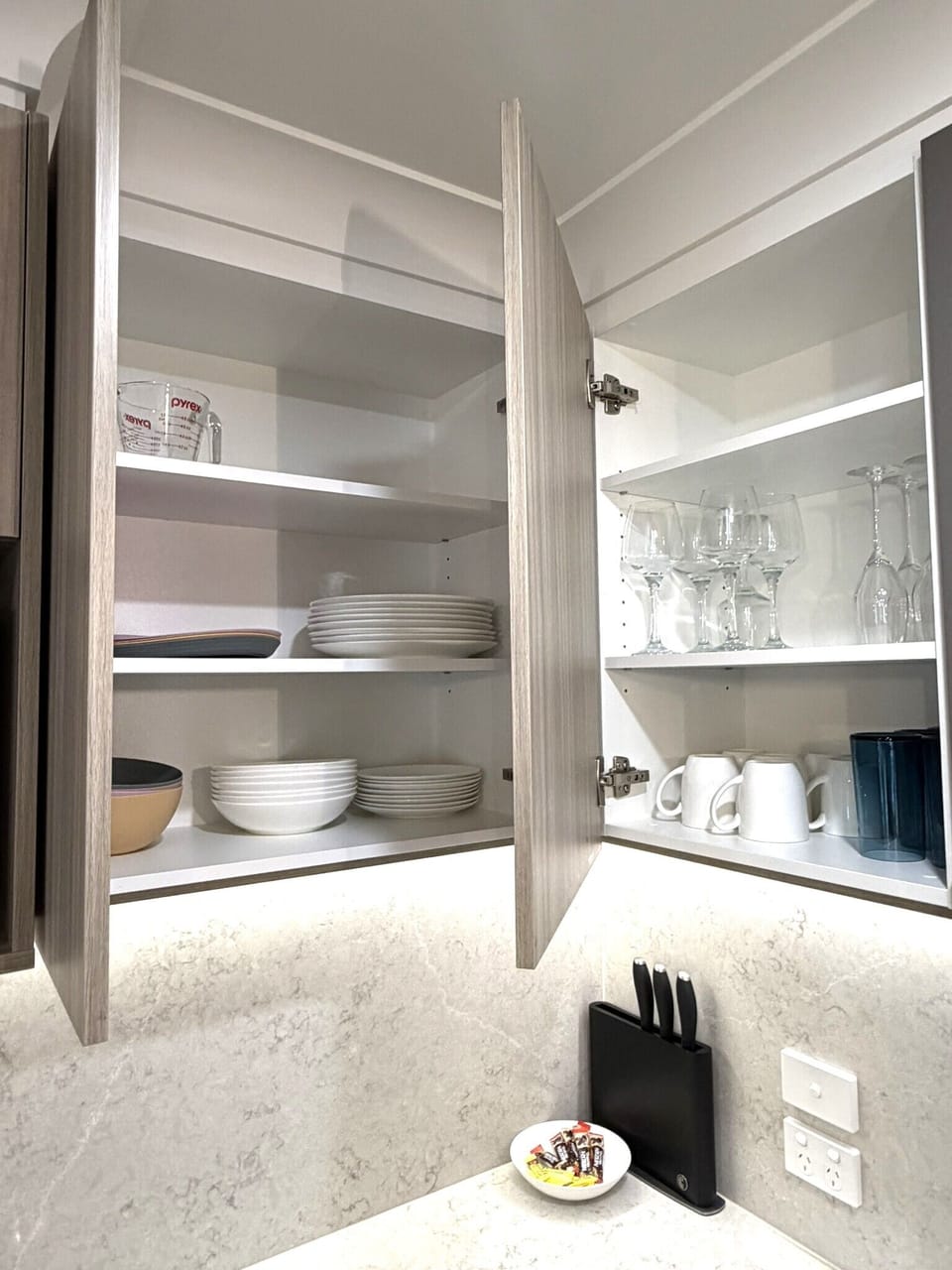 Newly Renovated Three-Bedroom Superior Apartment | Private kitchen | Microwave, electric kettle, toaster, cleaning supplies