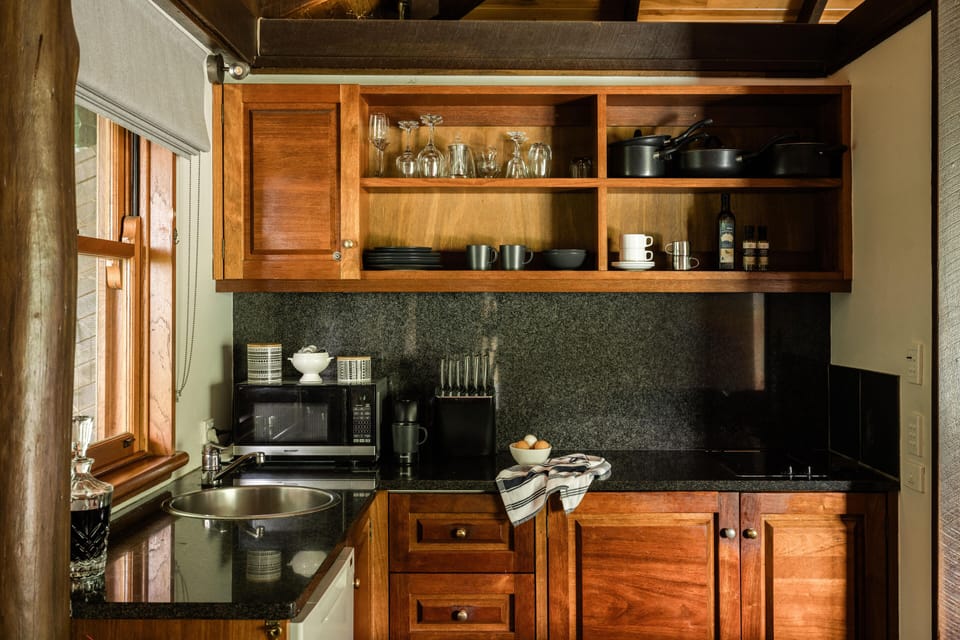 Lalique Cottage with Heated Plunge Pool | Private kitchen | Espresso maker, coffee/tea maker, fridge, microwave