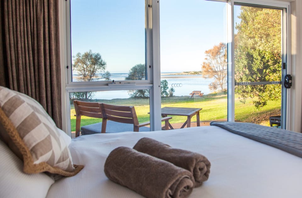 Waterfront King Bed Studio | Egyptian cotton sheets, premium bedding, down comforters, pillowtop beds