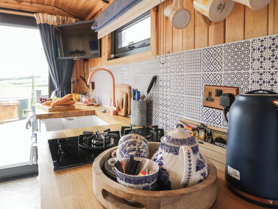 Fridge, dishwasher, electric kettle, toaster