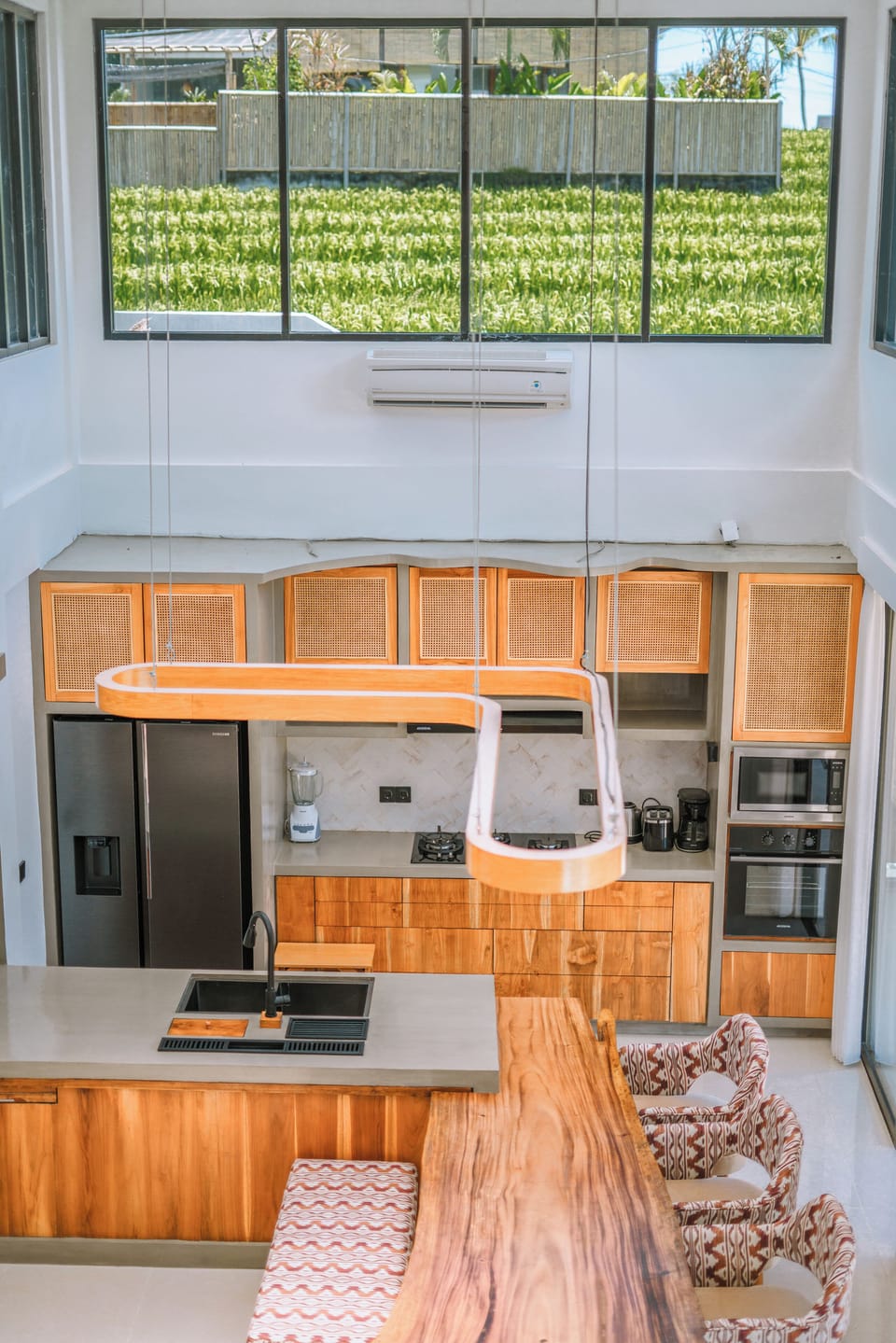 Fridge, stovetop, cookware/dishes/utensils