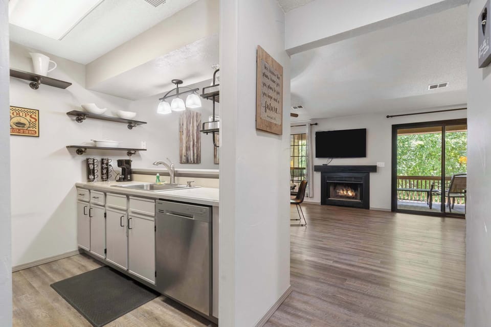 Condo, Multiple Beds, Balcony, Golf View (*New* Peek-A-Book Serenity Duo) | Private kitchen | Coffee/tea maker