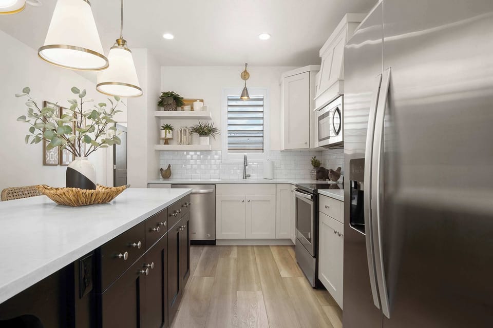 Townhome, Multiple Beds, Patio, Mountain View (The Ranch House) | Private kitchen | Fridge, microwave, oven, stovetop