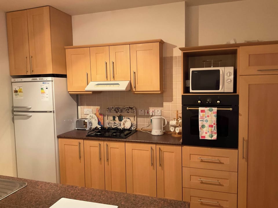 Apartment | Private kitchen | Fridge, microwave, oven, stovetop