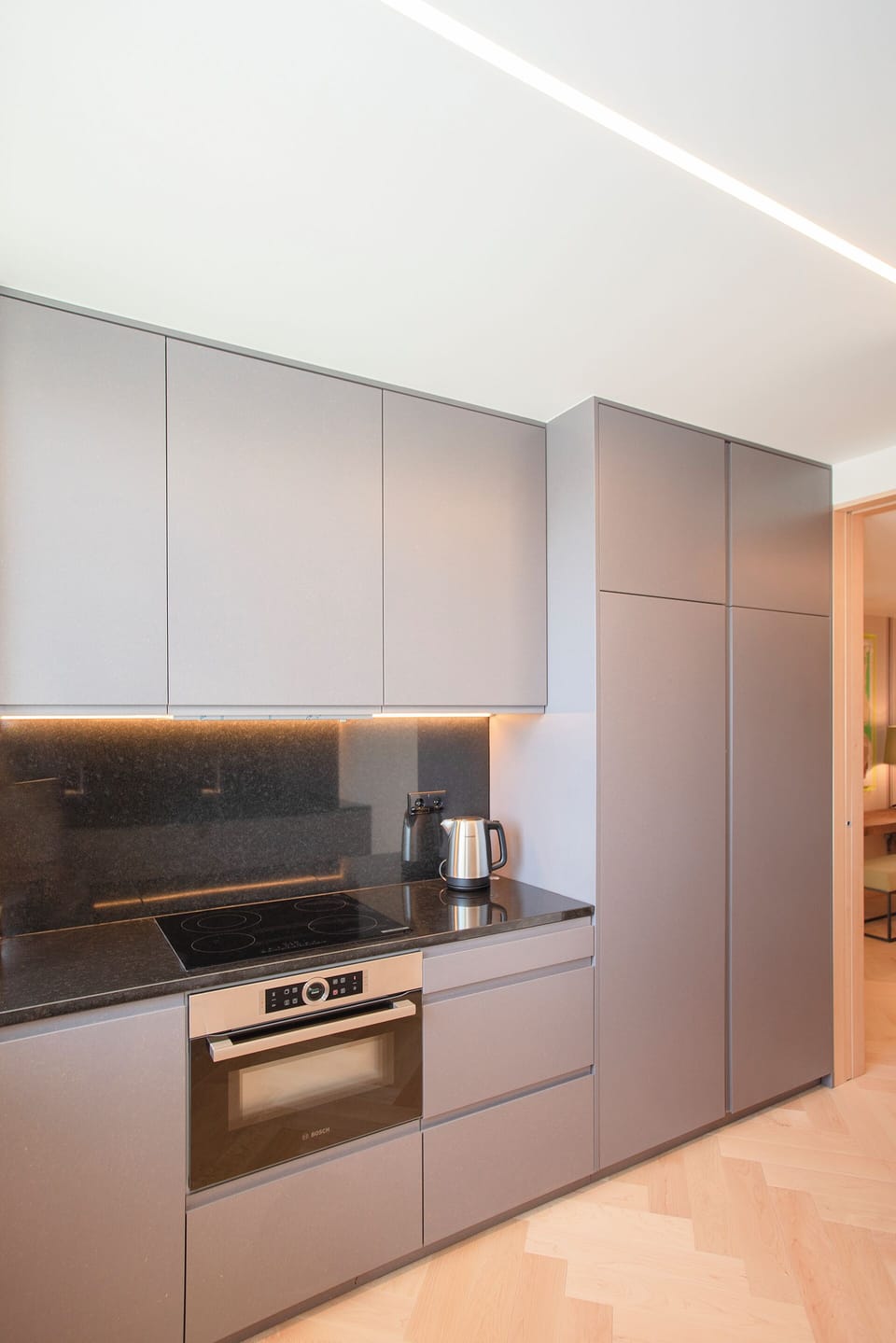 Apartment | Private kitchen | Fridge, microwave, oven, stovetop