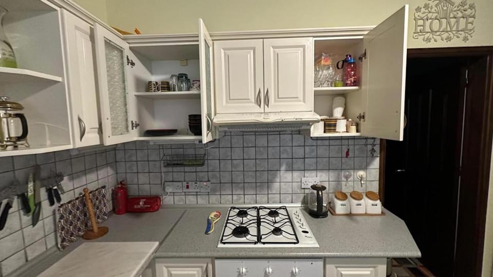 Villa | Private kitchen | Fridge, microwave, oven, stovetop