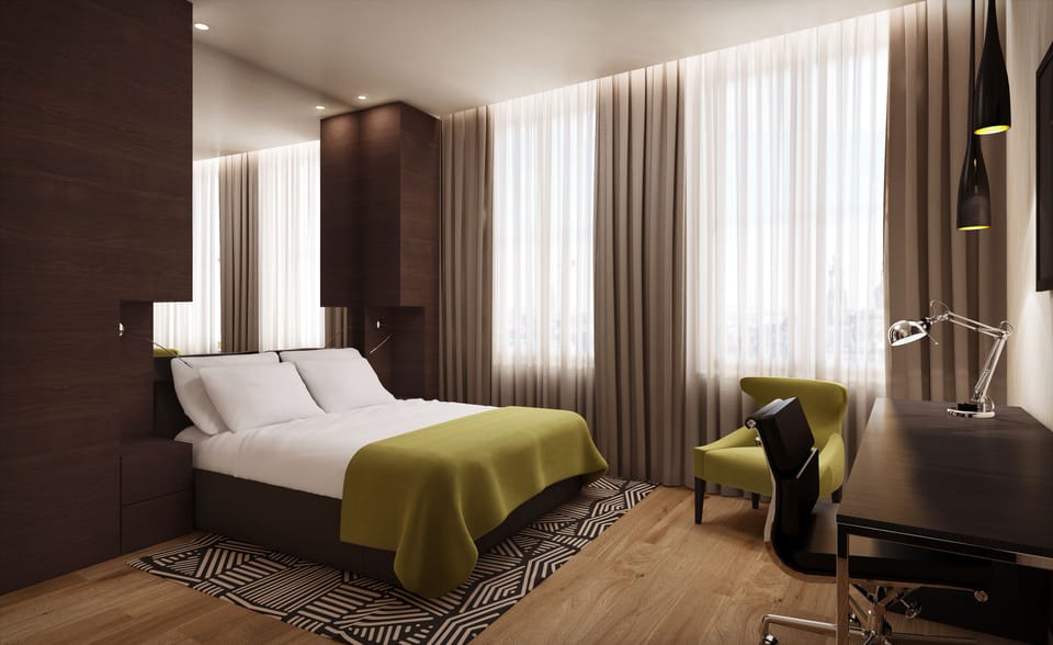 Hypo-allergenic bedding, down comforters, in-room safe, desk