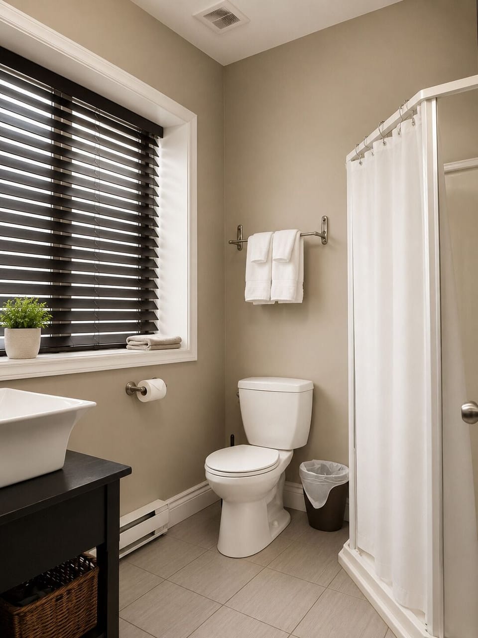 Deluxe Room, 1 Queen Bed, Ensuite | Bathroom | Free toiletries, hair dryer, towels