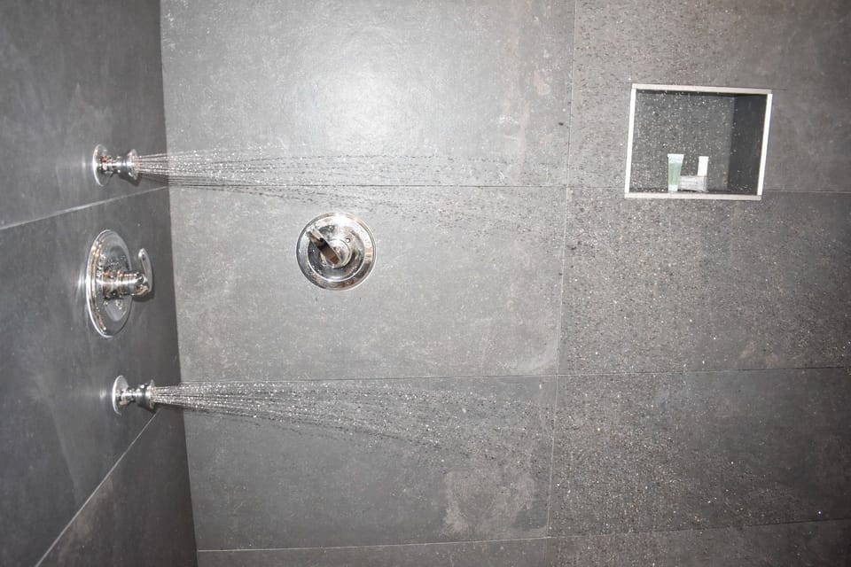 Bathtub, towels, soap