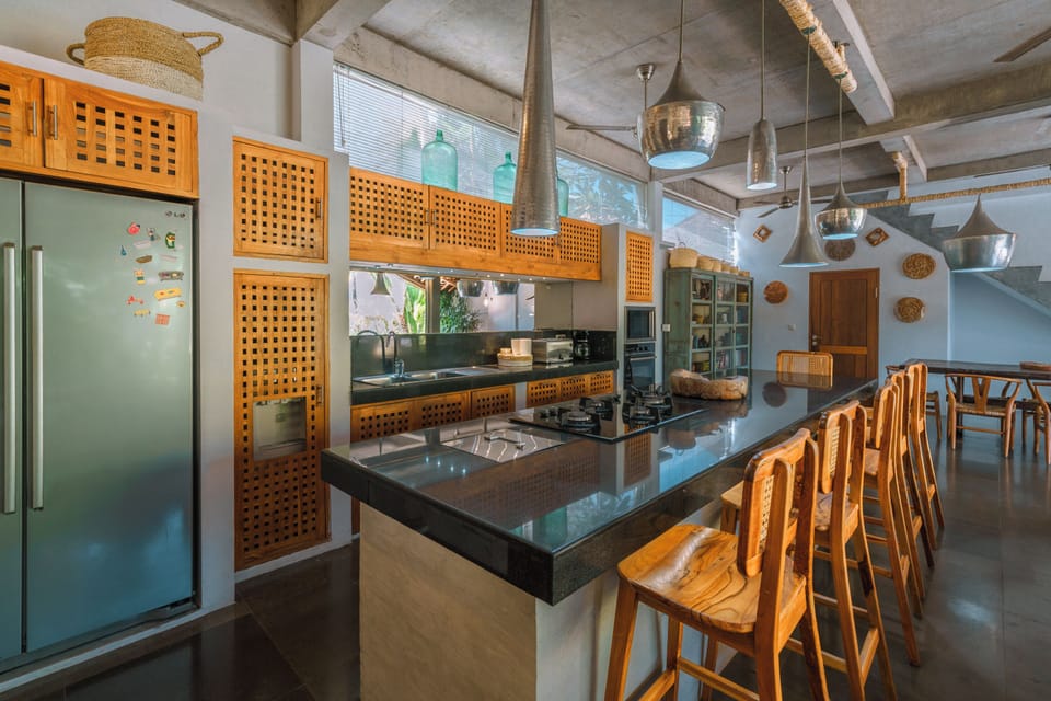 Luxury Villa | Private kitchen | Fridge, microwave, oven, stovetop