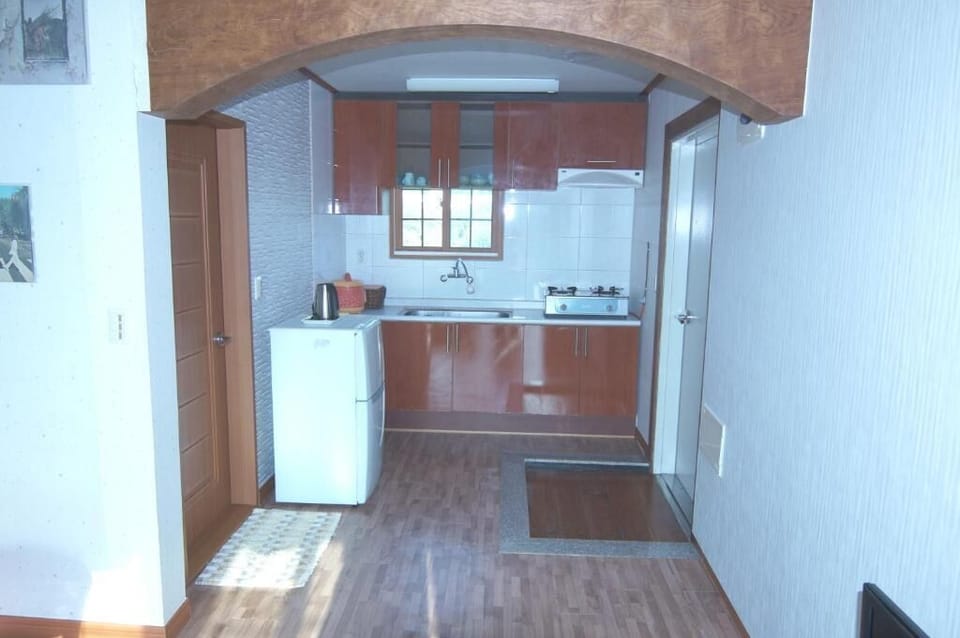 Fridge, electric kettle, rice cooker, cookware/dishes/utensils
