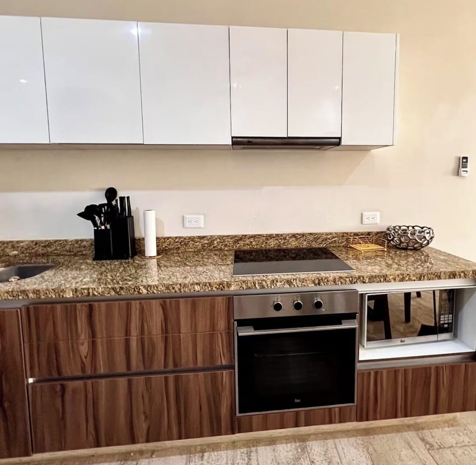 Fridge, microwave, oven, griddle
