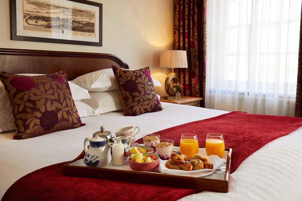 Hypo-allergenic bedding, desk, laptop workspace, iron/ironing board