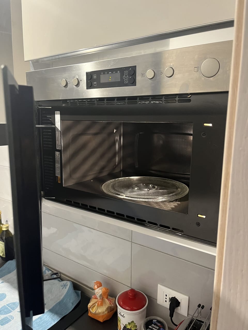 Espresso maker, full-size fridge, microwave, stovetop