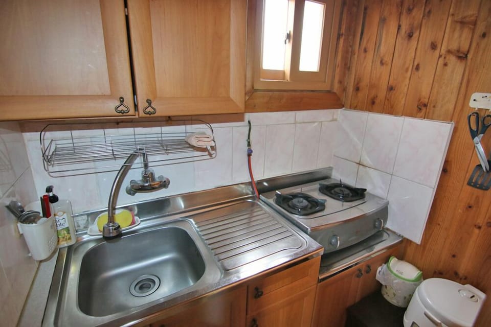 One Double Bed Room | Private kitchen | Full-size fridge, microwave, stovetop, cookware/dishes/utensils