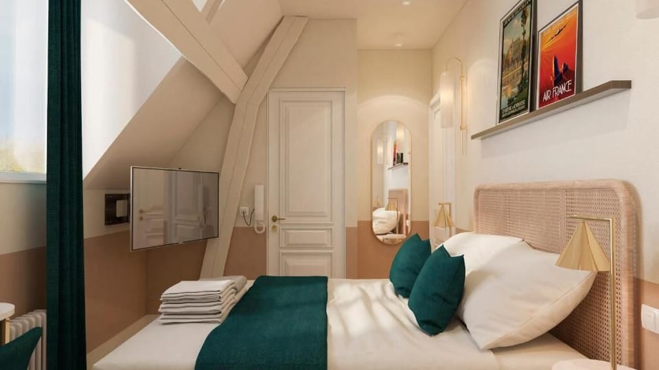 Premium bedding, laptop workspace, free WiFi, bed sheets