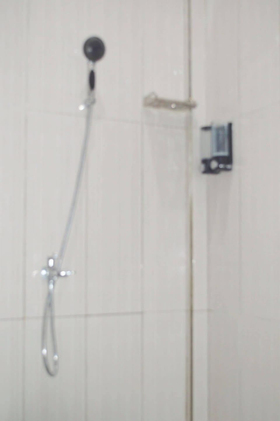 Combined shower/tub, towels