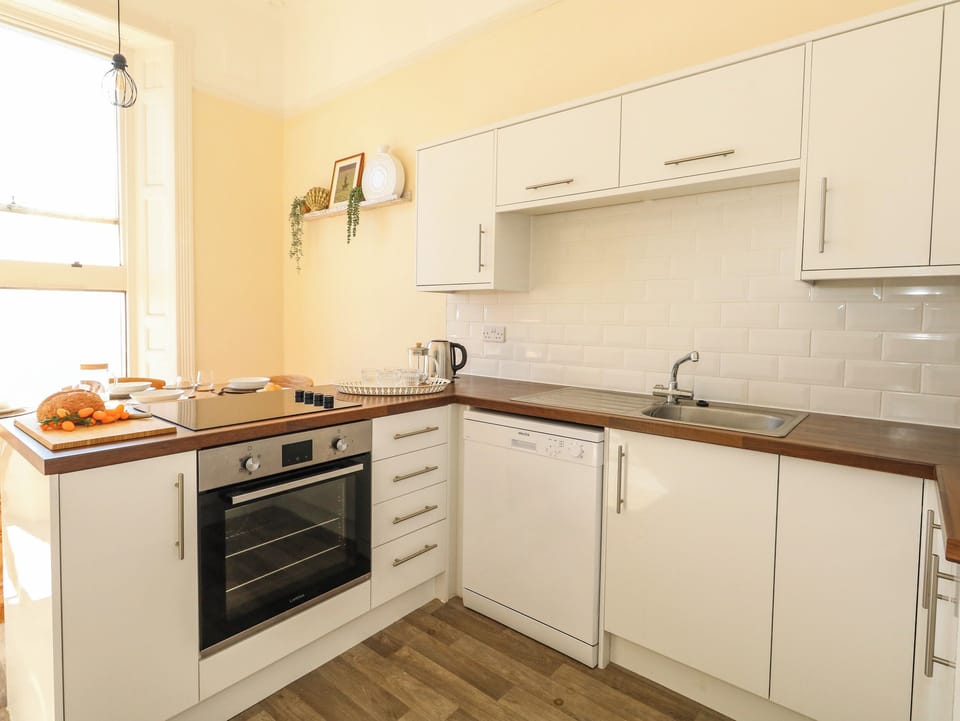 Fridge, dishwasher, electric kettle, toaster