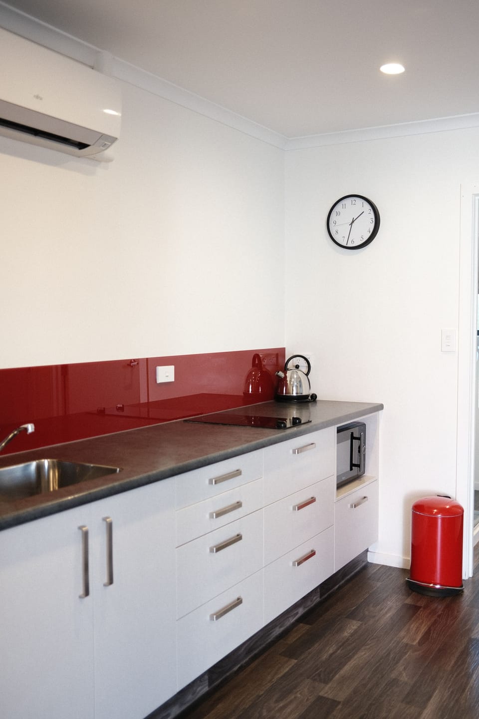 Coffee/tea maker, fridge, microwave, electric kettle