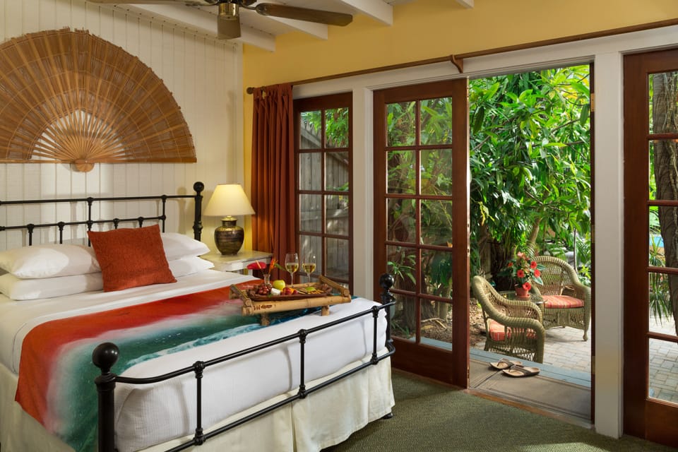 Poinciana Patio, Pool View, Patio - Adult Only | Premium bedding, pillowtop beds, individually decorated
