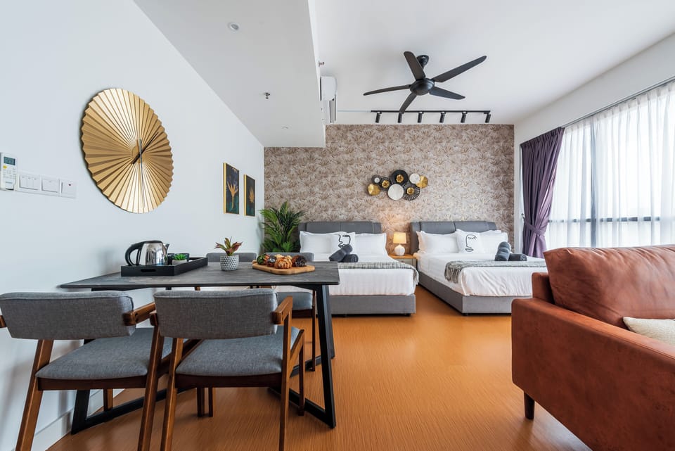 Luxury Apartment | Living area | 50-inch TV with digital channels, video-game console