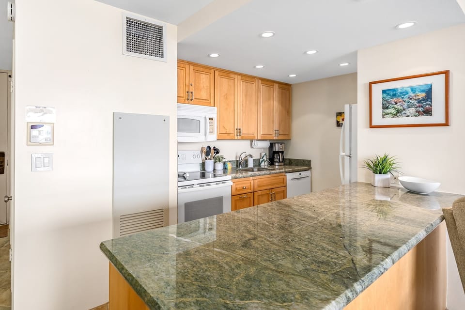 Condo, 1 Bedroom | Private kitchen | Fridge, oven, dishwasher, coffee/tea maker