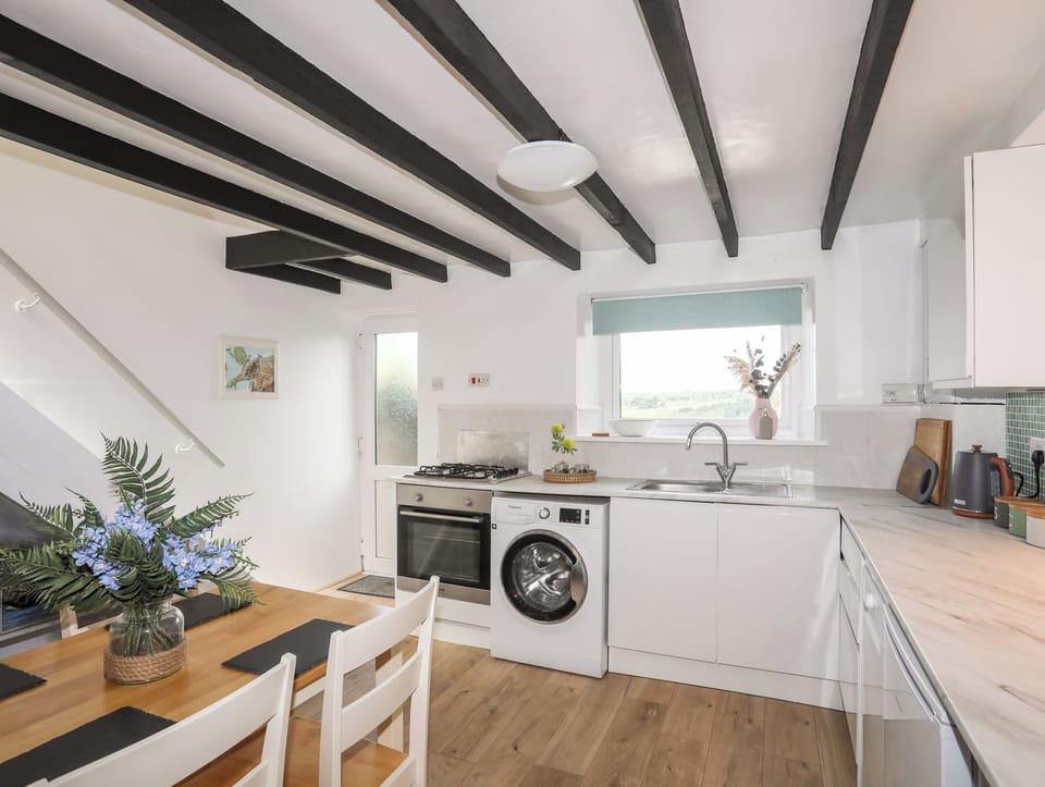 Fridge, dishwasher, electric kettle, toaster