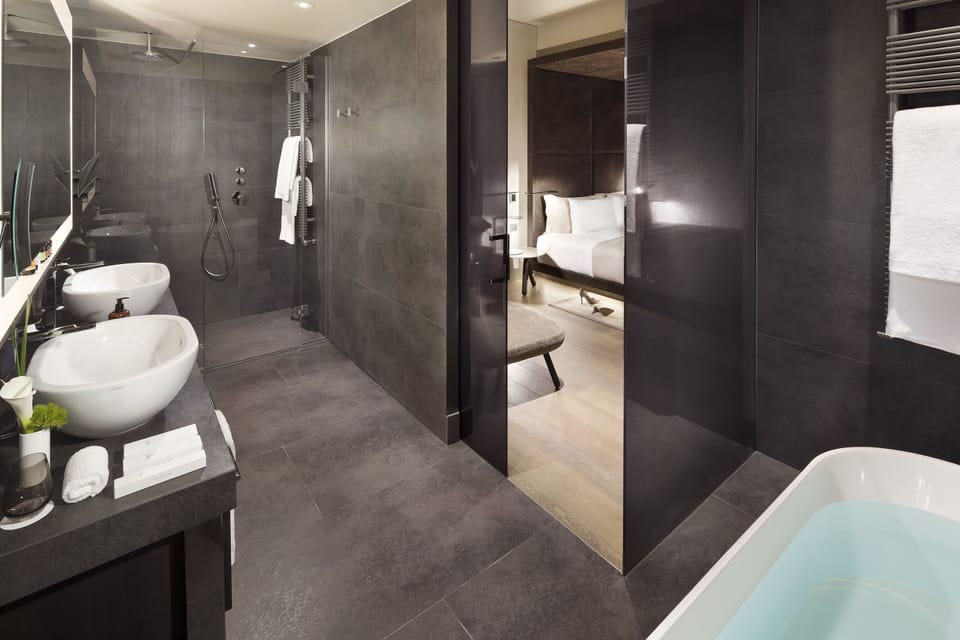 Hair dryer, bathrobes, slippers, bidet