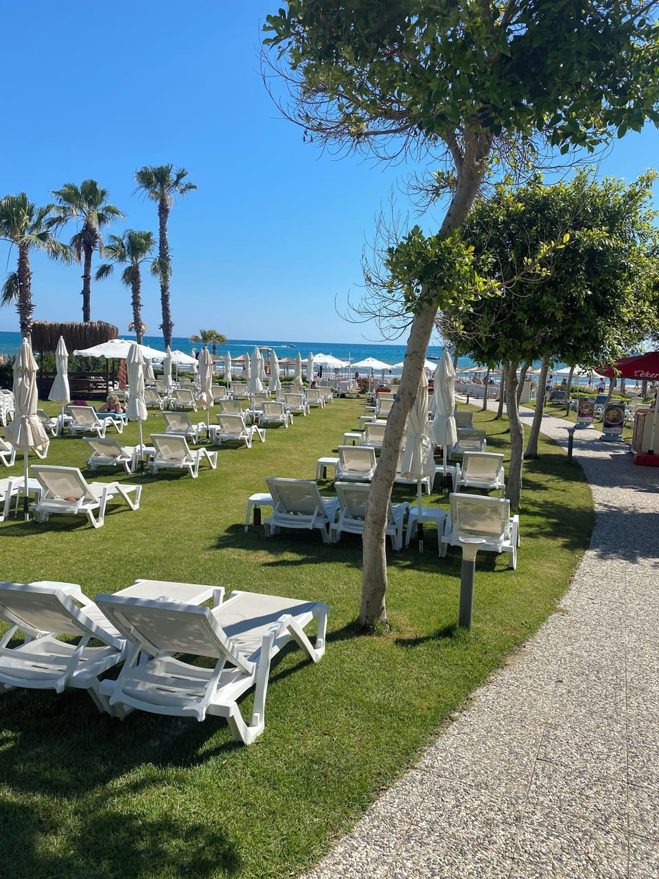 Private beach nearby, beach bar