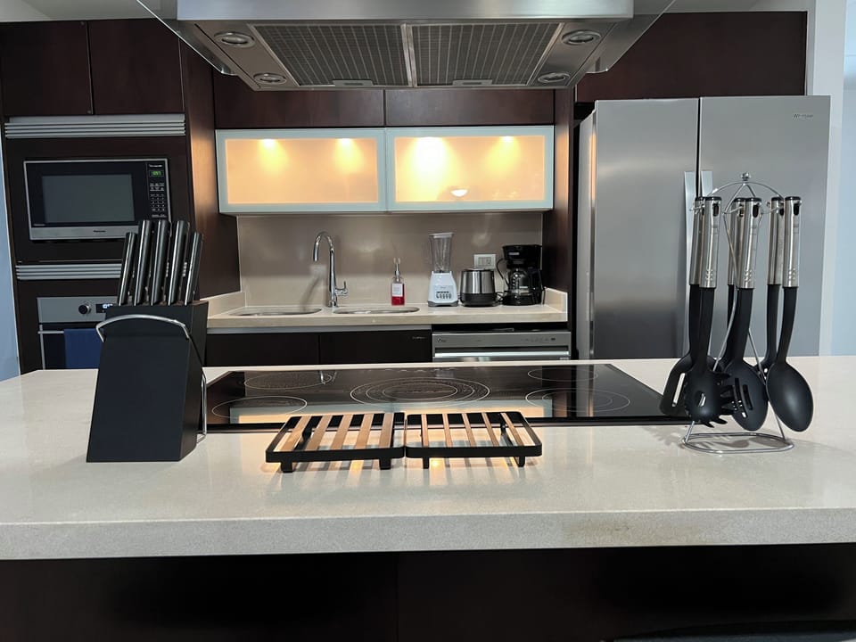 Family Apartment, 2 Bedrooms, Beach View | Private kitchen | Full-size fridge, oven, dishwasher, coffee/tea maker