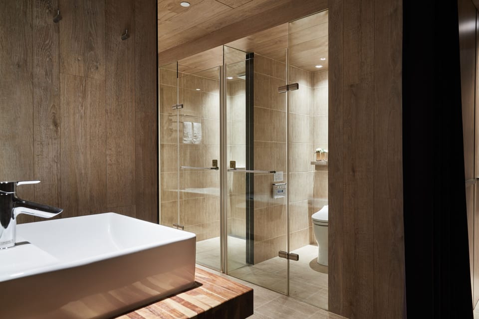 Hair dryer, slippers, electronic bidet, towels