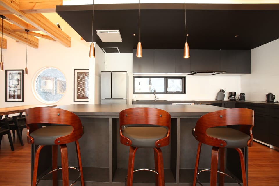 Villa | Private kitchen | Full-size fridge, microwave, oven, stovetop