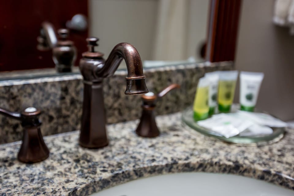 Triple Queen | Bathroom | Combined shower/tub, free toiletries, hair dryer, towels