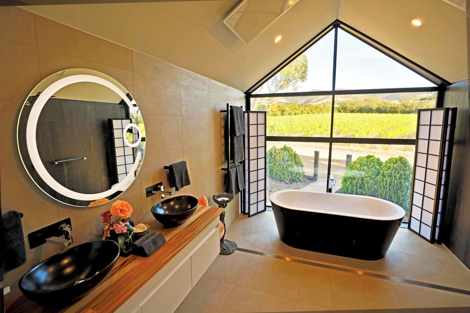 The Granary Suite, 1 King Bed, Balcony, Vineyard View | Bathroom | Separate tub and shower, deep soaking tub, rainfall showerhead
