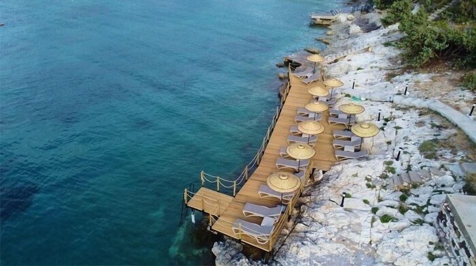 Private beach, beach bar