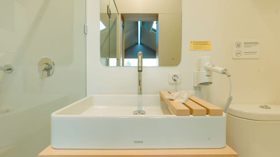 Executive Room | Bathroom | Shower, bidet, towels, soap