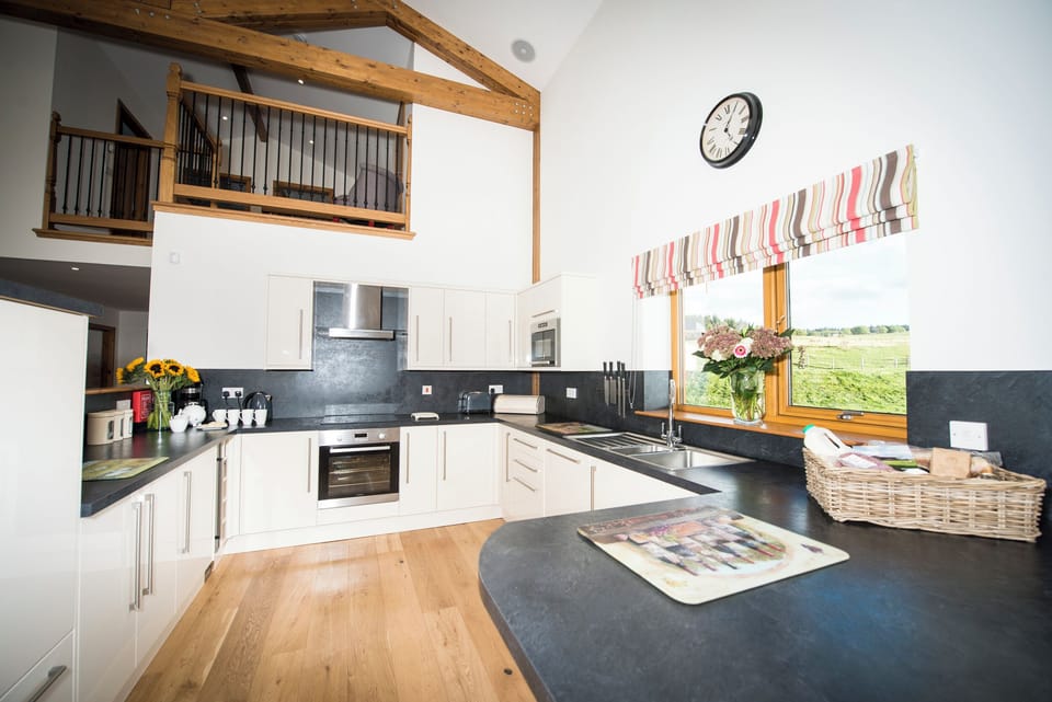 Fridge, dishwasher, electric kettle, toaster