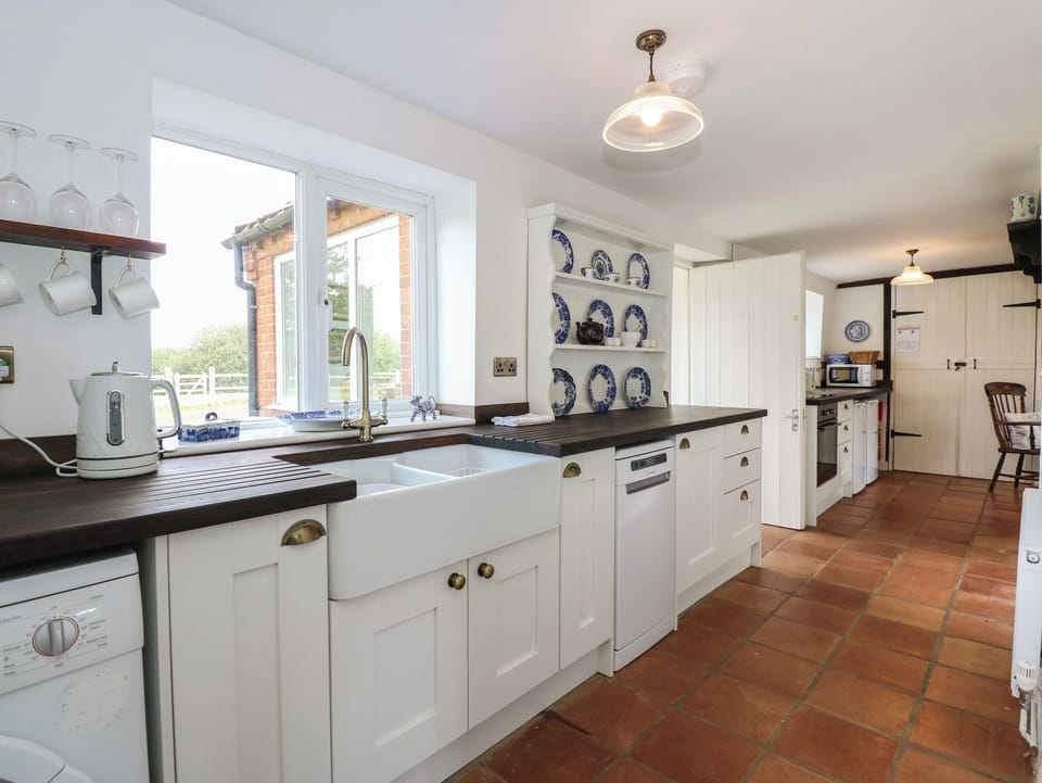Fridge, dishwasher, electric kettle, toaster