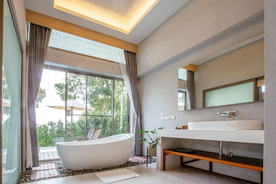 The Tropical Hill Pool Villa | Bathroom | Free toiletries, hair dryer, bidet, towels
