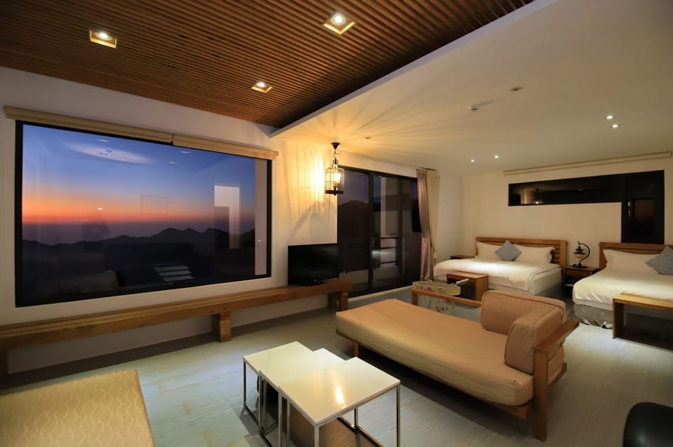 Modern style building- Deluxe Quadruple Room, 2 Queen Beds, Balcony  | Premium bedding, laptop workspace, soundproofing, free WiFi