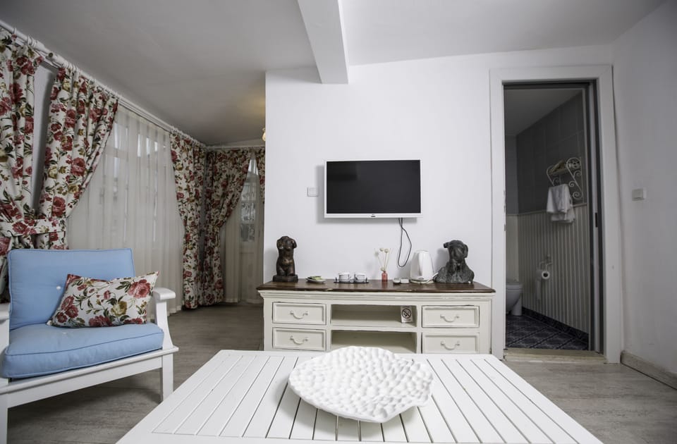 Deluxe Suite, 2 Bedrooms, Park View | Living area | 21-inch flat-screen TV with satellite channels, TV