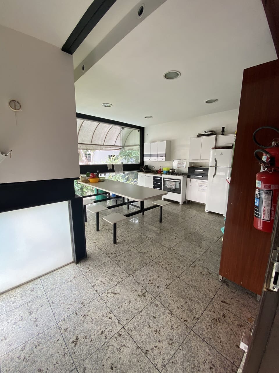 Fridge, microwave, oven, blender
