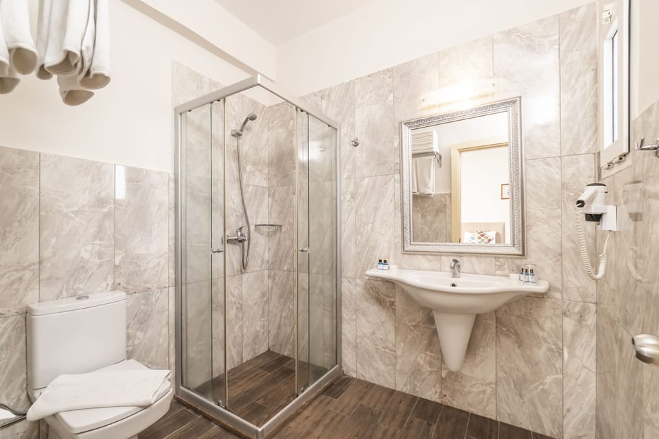 Family Room | Bathroom | Shower, free toiletries, hair dryer, towels
