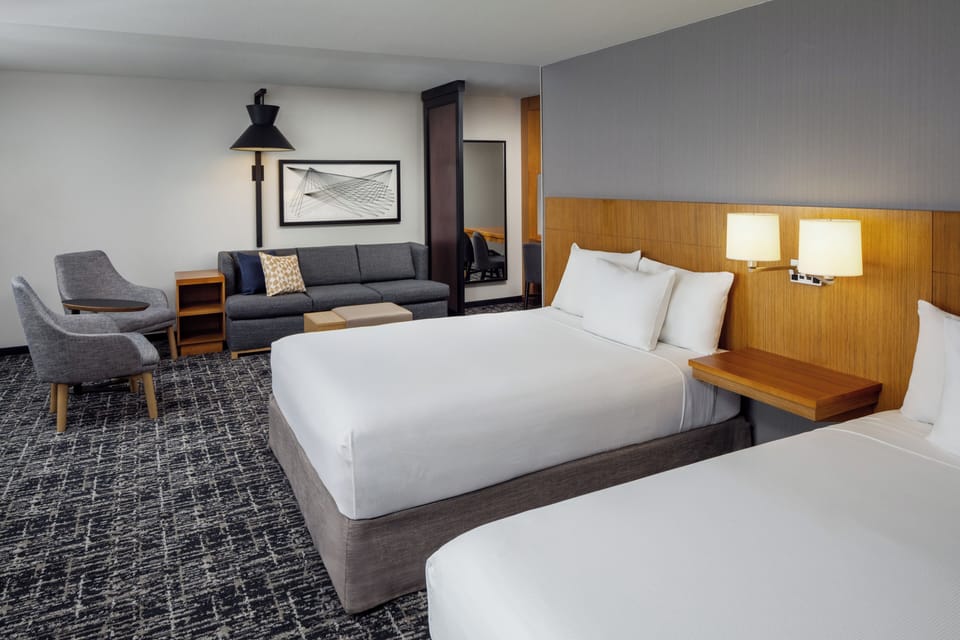 Room, 2 Queen Beds, Accessible, Bathtub | Desk, laptop workspace, blackout drapes, soundproofing