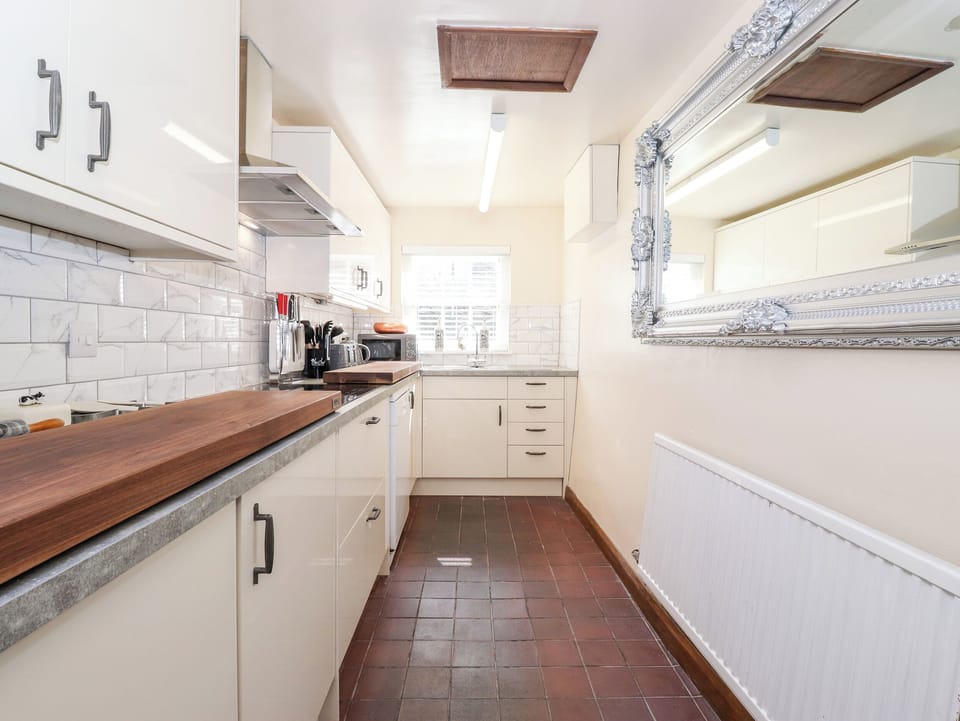 Fridge, dishwasher, electric kettle, toaster