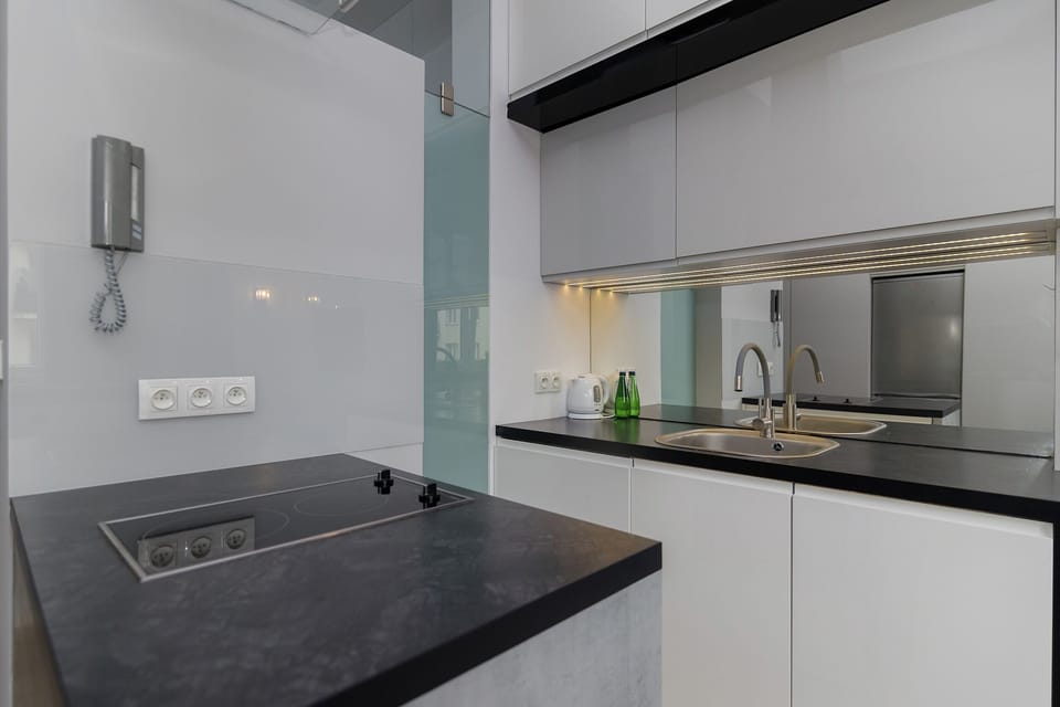 Comfort Apartment | Private kitchen | Mini-fridge, microwave, stovetop, dishwasher