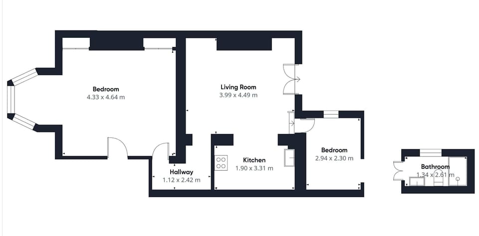 House | 2 bedrooms, high-speed internet