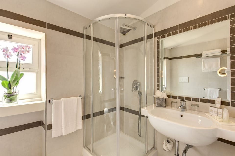 Free toiletries, hair dryer, bathrobes, bidet