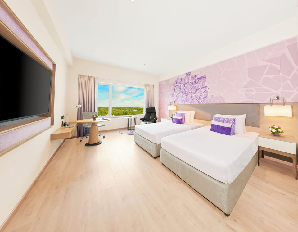 Deluxe Room City View Twin Bed | Minibar, in-room safe, desk, laptop workspace