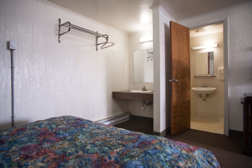 Room, 2 Queen Beds | Bathroom | Hair dryer, towels